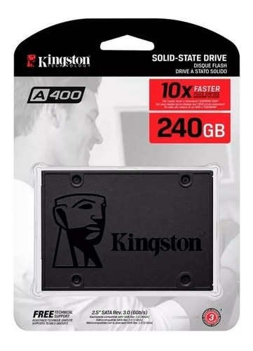 Disco Sólido Interno Kingston A400 Sa400s37/240g 240gb