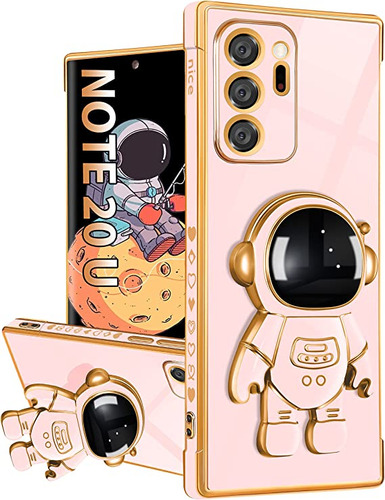Funda Luxury Astronauta Para Galaxy Note 20 Ultra Rosa