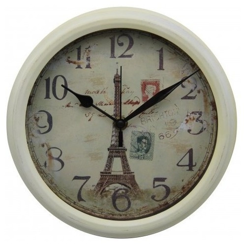 Reloj De Pared Vintage Fondo Sepia Flores 25cms