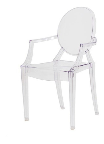Cadeira Acrílica Louis Ghost Com Braços - Incolor - 2 Unid