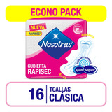 Nosotras Toallitas Femeninas Clasica Rapisec 16 Unid X 15paq