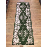 Passadeira Trilho 4m Vintage Reload Verde 80x400cm Persa