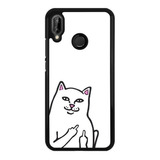 Funda Protector Para Huawei Gato Grosero Fondo Blanco