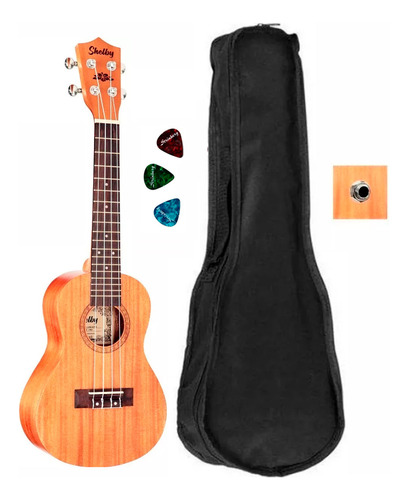 Kit Ukulele Concert Shelby Elétrico Su23m Capa + Brinde