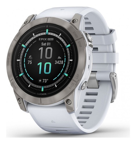 Reloj Smartwatch Epix Pro G2 Garmin 47mm Zafiro Amoled S.a Color Del Bisel Titanio Con Malla Whitestone