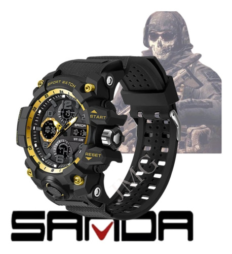 Relógio Masculino Sanda 6021 Militar Shock Tatico  Original