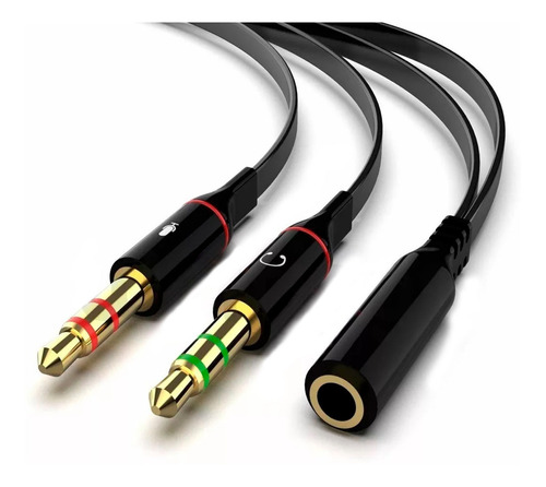 Cable Adaptador 2 Plug 3,5mm Macho A Jack Hembra Audio P/pc