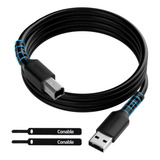 Cable De Impresora Usb De 10 Pies, Usb 2.0 Tipo A A Cable B-