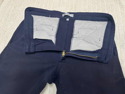 Pantalón Azul Tipo De Vestir Talle 38 Elastizado