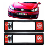 Set 2 Portaplacas Volkswagen Rojo Europeo Largo Universal 