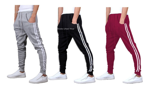 Combo 3 Calças De Moletom Masculina Saruel Skinny Sport Luxo