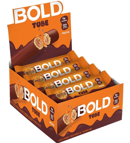 Bold Tube Sabor Paçoca Caixa 12 Un - Bold Snacks De Proteína