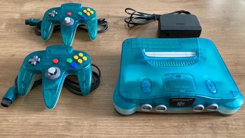 Nintendo 64 Clear Blue Japão (2 Controles E Expansion Pack)