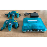 Nintendo 64 Clear Blue Japão (2 Controles E Expansion Pack)