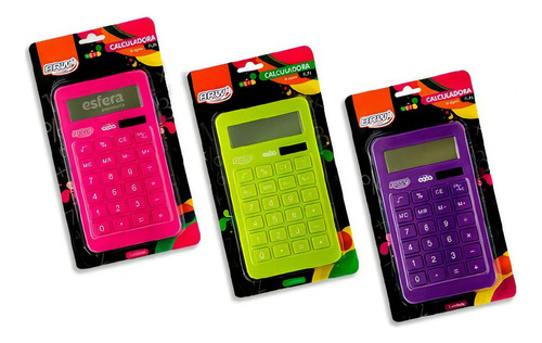 Calculadora 10 Digitos Fun Brw Cores Neon Cor Verde-lima