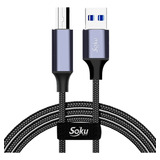 Cable Impresora Usb A A B High Performance Para Hp Xerox 3m Color Gris