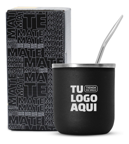 Mate Termico Acero Inox Con Bombilla Con Logo Personalizado