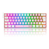 Teclado Redragon Dragonborn K630pw Rgb Sw Blue Rosa E Branco