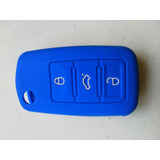 Funda Silicon Llave De Seat 3 Botones En Azul