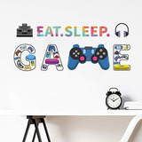 Calcomanías De Pared De Jugador Eat Sleep Game Pegatina