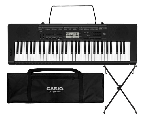 Kit Teclado Casio Ctk-3500 Musical 5/8 Preto Completo