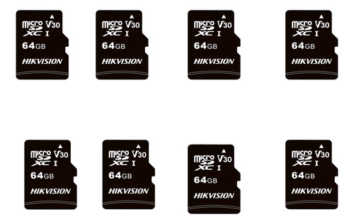 Kit Com 8 Cartão De Memória Hikvision 64gb Microsd C1