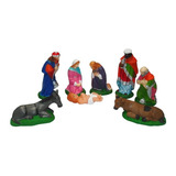 Pesebre De 12 Cm En Caucho Pvc 8 Figuras En Color