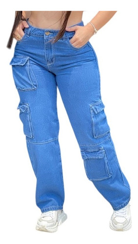 Jeans Mujer Mon Cargo Pantalon Colombiano Tiro Alto