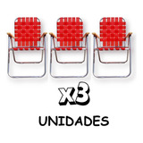 Reposera De Aluminio Fija X 3 Unidades Oferta