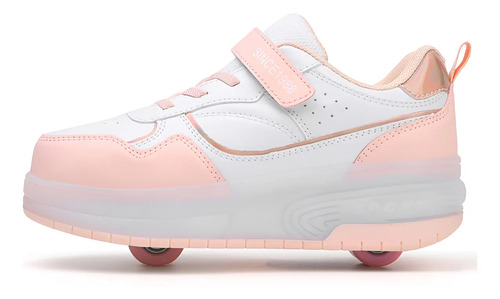 Rosa Niña Tenis Patines Con Luces Led Dos Ruedas Para Mujer | Envío gratis
