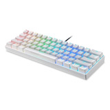 Teclado Gamer Motospeed Mecânico Outemu Rgb - Ck61white Cor De Teclado Branco Idioma Inglês Internacional