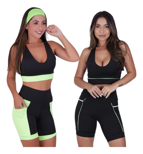 Kit 2 Conjuntos De Academia Feminino Fitness Treino