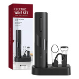 Kit Abridor De Vinho Saca Rolha Elétrico Recarregável Usb