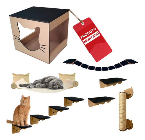 Playground Interativo Para Gatos Mdf 10 Peças