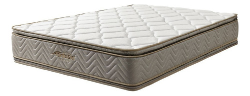 Colchón 2 1/2 Plazas De Resortes Fantasía Galaxy Beige Y Gris - 140cm X 190cm X 29cm Con Doble Doble Pillow