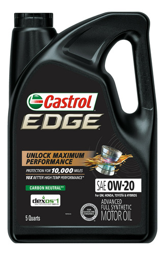 Aceite Castrol Edge 0w-20 Sintetico 4.73 Litros