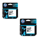 2x Cartucho Tinta Preto Original Hp 667 2376 2774 6476 