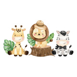 Adhesivo Decorativo Infantil Amigos De Safari