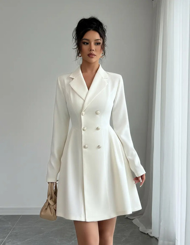 Vestido Tipo Blazer De Doble Botonadura For Mujer ;