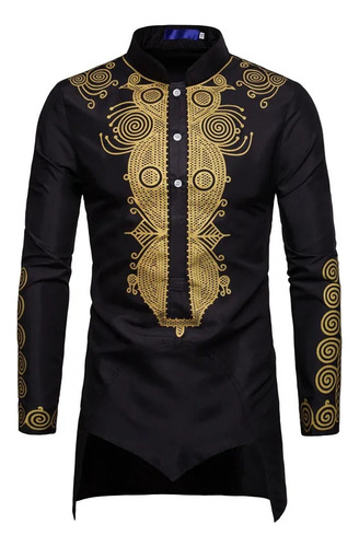 Jersey Largo Africano Para Hombre, Bata De Vestir, Camisas A