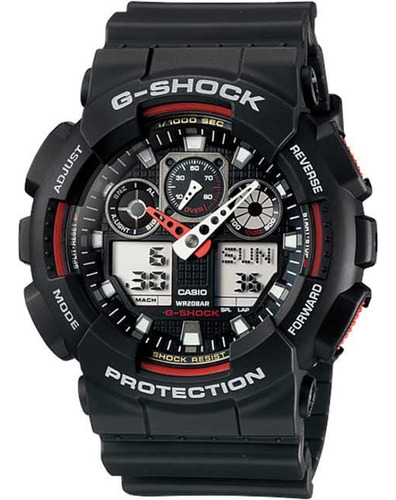 Relógio Casio G-shock Protection Ga-100-1a4dr Borracha Preto