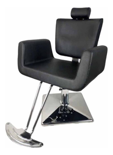 Silla Sillon Barbero Hidraulico Ajustable Estetica Salon Color Negro Forma De La Base Cuadrada Tipo De Respaldo Reclinable