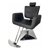 Silla Sillon Barbero Hidraulico Ajustable Estetica Salon Color Negro Forma De La Base Cuadrada Tipo De Respaldo Reclinable