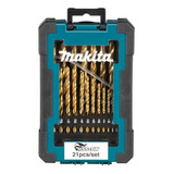 Kit De Brocas De Titanio 21 Piezas Para Metal Makita D72447