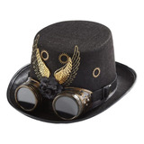 1 Sombrero Steampunk Con Alas De Gafas Negro De Disfraces De