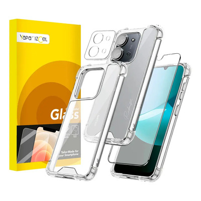 Funda Para Xiaomi Redmi 15c / Poco C85 Case Uso Rudo + Mica Cristal Templado 9h Sin Bordes+ Protector De Cámara Cristal Templado Transparente Liso