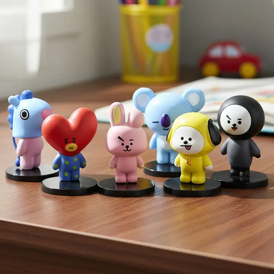 Paquete De 7 Figura Bts Bt21 K-pop 6-8cm Sentado Tata Chimmy | Meses sin interés
