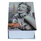 Cofre Livro Portátil Camuflado Com Chave Porta Joias Seguro Cor Marilyn Monroe