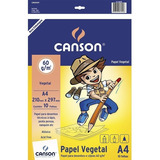 Bloco De Papel Vegetal A4 60g 10 Folhas Canson