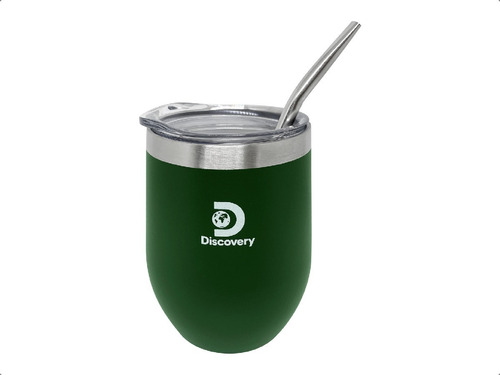 Mate Discovery Vaso 350ml Con Tapa Bombilla Acero Inoxidable